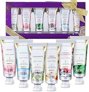 Spa Luxetique Hand Cream Gift Set - Hand Cream Lotion for Dry Hands Travel Moisturizing Hand Lotion with Natural Aloe & Vitamin E Best Gift Set for Women 6 x 1.0 oz/30ml,Valentine's Mothers Day Gifts
