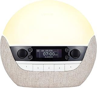 Lumie Bodyclock Luxe 700FM - Wake-Up Light with FM Radio, Bluetooth Speakers & Low-Blue Light for Sleep