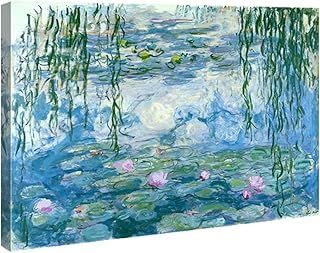 Wieco Art Water Lilies by Claude Monet Oil Paintings Flowers Reproduction Extra Large Modern Gallery Wrapped Giclee Canvas Prints Artwork on Canvas Wall Art for Home Decorations