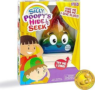 WHAT DO YOU MEME? Silly Poopy's Hide & Seek - The Talking, Singing Rainbow Poop Toy to Encourage Active Play for Kids Ages 3 Years and Up