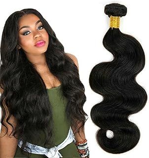 Body Wave Human Hair Bundles Brazilian Virgin Hair Bundles Thick Single Weave Bundle Human Hair Natural Black Color Can be Dyed 1 Bundle 100g 12 Inch