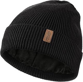 Wmcaps Beanie for Men, Stretchy Soft Cuffed Wooly Beanie with Thick Warm Lining, Unisex Classic Winter Hat, Gifts for Women/Men/Her/Him/Dad