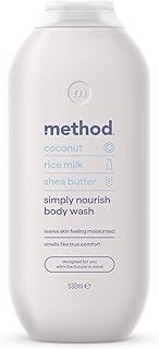 Method Body Wash, Simply Nourish, Shower Gel, Coconut, Rice Milk And Shea Butter Scent, Pack of 1, 532ml