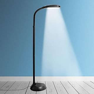 Kenley Daylight Lamp - Reading Light Floor Standing - Energy Saving Bulb - Natural Sunlight 12W LED with Adjustable Brightness - Standard Bright Floor Reading Lamps for Living Room Bedroom Craft Study