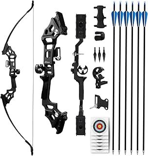 30/40LBS Recurve Bows Archery Set Survival Longbow Right Hand With Used for Recurve Bow Target Practice Outdoor Hunting Archery Carbon Arrows and Armguard and Finger Tab …