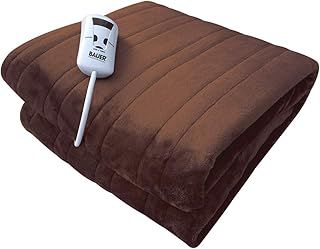Bauer Electric Heated Throw Blanket with Luxury Fleece Lining | 10 Heat Levels | Machine Washable | Brown