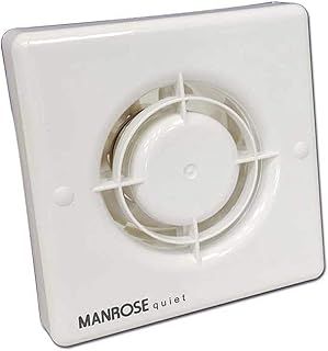 Manrose QF100T Timer 0-20 Bathroom Shower Extractor Fan 4" 100mm Quiet Fan (QF100T Fixed White FG4)