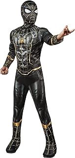 Rubies Official Marvel Spider-Man No Way Home Deluxe Childs Black and Gold Costume, Kids Superhero Fancy Dress Halloween