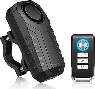 WSDCAM Anti-Theft Bike Alarm with Mount, 113dB Burglar Vibration Motorcycle Bicycle Alarm Security System Waterproof Cycle Bike Alarm with Remote