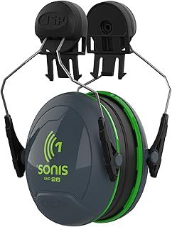 JSP Sonis®1 Mounted Ear Defenders 26dB SNR - Grey/Green (AEB010-0CY-800)
