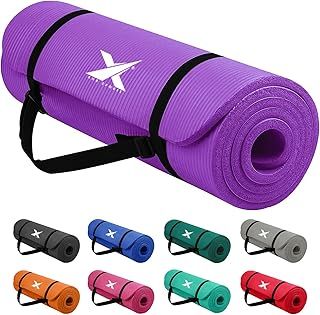 Xn8 Sports Yoga mat 10mm & 15mm Thick NBR Exercise Mat - Non-Tearable Pilates Mat with Extra Carry Strap- Yoga Mats for Women Men for Aerobics Lunges Planks Indoor & Outdoor 61x20x1.5 &1 cm