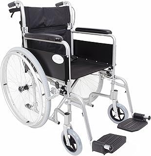 Lightweight Aluminium Folding Self Propelled Wheelchair in Metallic Silver Compact Design