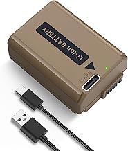 NEEWER 1030mAh NP-FW50 Replacement Camera Battery for Sony A6400 A6000 A7 II ZV-E10, 2.3 Hrs Safe Fast Charging with USB Type C Cable for A5100 A6100 A6300 A6500 A7R II A7S II BC-TRW Battery Charger