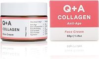 Q+A Collagen Face Cream. A vegetarian, seaweed derived Collagen cream for ageing skin, anti ageing with natural seaweed derived Collagen, and Shea Butter for Ultimate Hydration. 50g/1.8oz