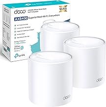 TP-Link Deco X60 AX5400 Whole Home Mesh WiFi 6 System, Up to 7,100 Sq ft Coverage, 1 GHz Quad-Core CPU, Compatible with Amazon Alexa, HomeShield Security, Pack of 3