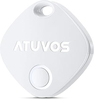 ATUVOS Smart Bluetooth Item Finder, Compatible with Apple Find My (iOS Only), Key Finder Locator, Luggage Tracker for Suitcases, Wallets, Bag, Replaceable Battery, IP67 Waterproof, 1 Pack, White