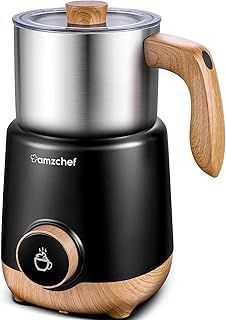 AMZCHEF 8 in 1 Electric Milk Frother for Latte, 550W Automatic Milk Frother and Steamer with 600ml Detachable Cup, Hot and Cold Milk Machine, Hot Chocolate and Nut Milk Maker, Induction Heating