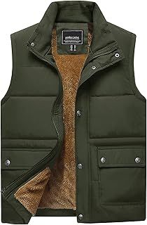 TACVASEN Men's Gilet Winter Fleece Body Warmer for Men Warm Windproof Outerwear Gilets with Pockets Thermal Sleeveless Gillette Jackets