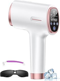 Ice-Cooling IPL Hair Removal Device, 3-IN-1 Laser Hair Removal Device, 9 Energy Levels with Max 21J, 999,900 Flashes, Auto/Manual Mode, IPL Laser Hair Remover for Facial Bikini Arm Leg Body