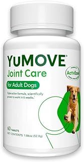 YuMOVE Joint Supplement for Dogs, Essential Dog Hip and Joint Aid for Stiff Adult Dogs with Glucosamine, Chondroitin & Green Lipped Mussel, 60 Tablets