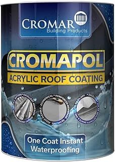 Cromar Grey Cromapol Acrylic Fibre Reinforced Roof Coat Sealant Paint 4 x 5Kg