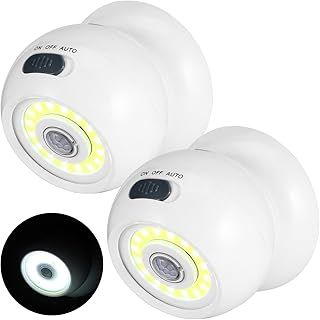 Motion Sensor Outdoor Lights - Outdoor Motion Sensor Light Battery Operated Wireless Spotlight Motion Detector Security Light Auto On Off for Outdoor Indoor Porch Stair Hallway Garage Wall Shed 4 Pack