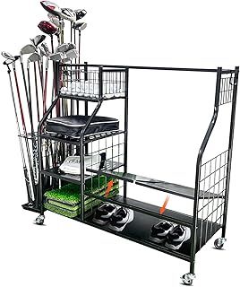 CRESTGOLF Golf Bags Storage Organizer, Black, Unisex, Golfers in the United Kingdom, Golf, Fits 2 Sports Bag, Extra Large Size, Lockable Wheels