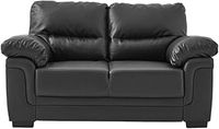 Panana Modern Compact Faux Leather 2 and 3 Seater Sofa, Chaise Group Settee Couch with Wood Frame for Living Room, Black (Black, 2 Seater)