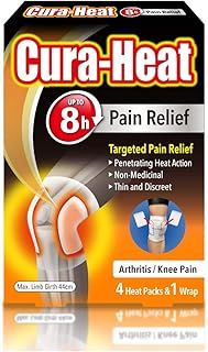 Cura-Heat Arthritis Pain for Knee 4 Heat Packs and 1 Wrap