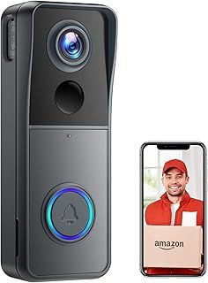 XTU Wireless WiFi Video Doorbell Camera, 2K HD Smart Video Door bell with Camera Battery Operated PIR Motion Detection Night Vision 2-Way Audio Support SD Card