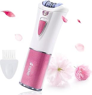 Bubbacare Epilator, Smooth Glide Facial Epilator for Women, Hair Remover, Face, Legs, Bikini, Armpits, Arms, Anti-Slip, LED Light, Portable, Pink Pouch, Clean Brush, 2 AAA Batteries Required