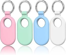 4 Pack Protective Case for Galaxy SmartTag 2, Silicone Protective Case for Galaxy SmartTag 2023, Anti-Scratch Samsung Smart Tag 2 Case with Keychain, Compatible with Keys Pets Luggage Backpacks