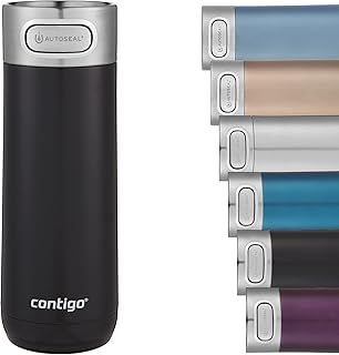 Luxe Autoseal Travel Mug, Stainless Steel Thermal Mug, Vacuum Flask, Leakproof Tumbler, dishwasher safe, Coffee Mug with BPA Free Easy-Clean Lid