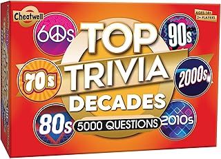 Cheatwell Games Top Trivia Decades Quiz Game - 5000 Questions To Test Your Knowledge Of Music, Film, TV, Science, Food, Drink, Culture, General Knowledge From The Last 60 Years, For Ages 14 Plus