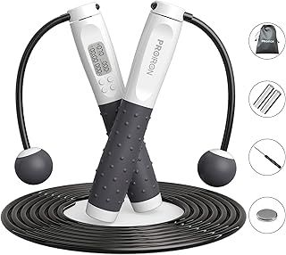PROIRON Cordless Skipping Rope, Digital Wireless Jump Rope Adjustable Weights/Length Jumping Rope with Calorie Counter, Weighted Jump Rope for Fitness, Crossfit, Exercise, Boxing, MMA, Gym