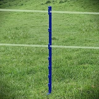 Electric Fence Post 105cm Electric Fencing Poly Stake Suitable for Wire Rope or Braid Weather Proof and UV Stable Plastic- Blue (20)