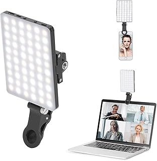 60 LED Video Light, 3200-5600K 3 Lighting Modes and Brightness 10 Levels Dimmable CRI95+ Portable Light for Phone, iPhone, Android, iPad, Laptop