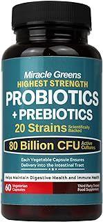 80 Billion CFU Probiotics - 20 Strains + Prebiotics | Digestive & Gut Health - for Good Gut Flora, Gas and Bloating | Scientifically Proven Probiotics for Women & Men | Made in The UK – 2 Month Supply