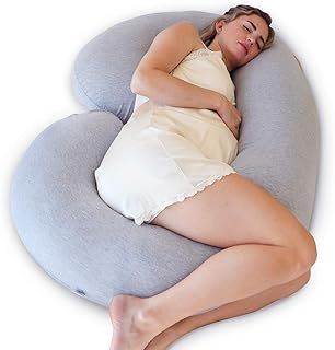 PharMeDoc Pregnancy Pillow - Body Pillow, C-Shape Cooling Maternity Pillow & Pregnancy Support for Back, Hips, Legs, Belly & Machine-Washable Cover, Detachable Pregnancy Pillows for Sleeping
