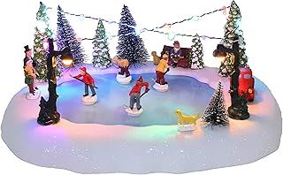 Christmas Concepts® 30cm Battery Operated Musical LED Animated Ice Rink Village Scene - Plays 8 Christmas Melodies