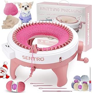 48 Needle Knitting Machine with Row Counter, DIY Rotating Double Knit Loom Machine Kit, Knitting Loom Machine with Two Weaving Methods for Adult Child Gift Hats Scarves Socks Gloves