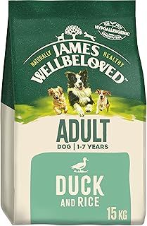 James Wellbeloved Adult Duck & Rice 15 kg Bag, Hypoallergenic Dry Dog Food