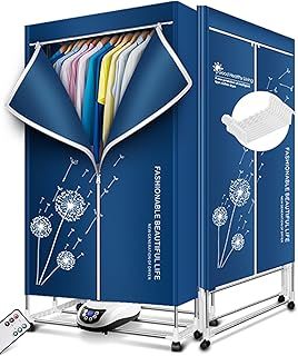Heated Clothes Airer,1500W-1.7 Meters Heated Clothes Airer (Anion) with Remote Control, 2-Tier Foldable Electric Clothes Dryer Rack with Cover, Clothes Dryer with 240 Mins Timer for Indoor, Apartment