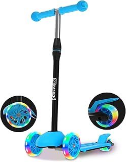 IMMEK Kids Scooter, 3-Wheel Toddler Scooter, Toys and Gifts for Boys and Girls Aged 3 to 8, 3 Adjustable Height Levels, LED Light-Up Wheels, Max Load 50 kg