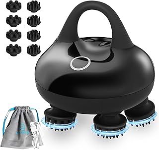 COMFIER Cordless Head Massager Scalp, Electric Scalp Massager Hair Growth, Portable Handheld Massager with 3 kneading Modes, Waterproof,8 Claws for Body Relaxation, Christmas Gifts for Women Men