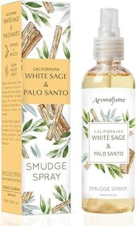 White Sage & Palo Santo Smudge Spray by Aromafume | 100ml/3.3 oz | Sage Spray for Cleansing Negative Energy & Protection | Non-Toxic | Room Spray for Spiritual Cleansing, Smokeless Sage Smudging