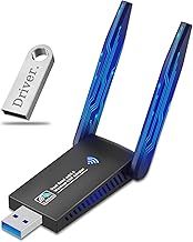 Ziquigoa USB WiFi Adapter for PC Laptop Desktop, AC1300M 2.4GHz/5.0GHz Band USB 3.0 WIFI Wireless Network Dongle w/High Gain 5dBi Dual Enhanced Antenna for Computer Windows 11 10 8.1 8 7 XP Vista