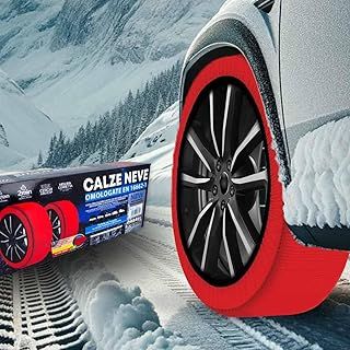 CARALL Snow Chains for Car, Red Color, Size L, Textile Snow Chains (Red, L)