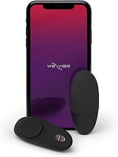 We-Vibe Moxie Wearable Panty Vibrator for Women - Clitoral Stimulator with 10 Vibration Modes - App Controlled & Whisper Quiet - Rechargeable & Waterproof Adult Toys for Couples - Black