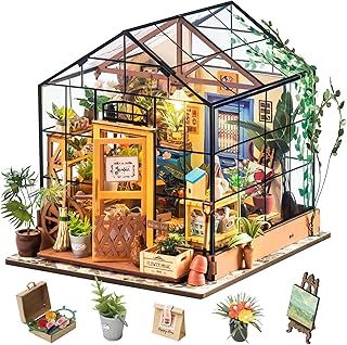 Rolife DIY Miniature House Kits for Adults Greenhouse Dolls House Craft Kits For Adults Model Kits for Adults to Build Birthday Gift for Women and Girls (Cathy's Flower House)